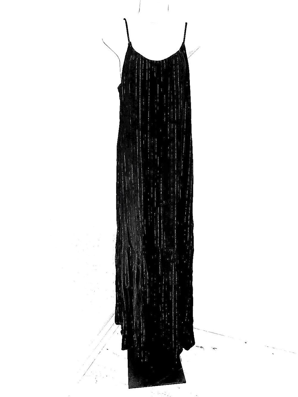 Sheer Black Gold Stripe Long Dress Sm Sleeveless Cocktail Whimsigoth Dark Fairy